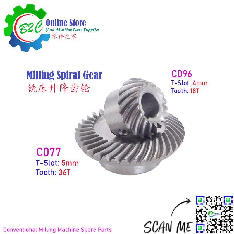C077 C096 CNC Milling Machine Spare Parts Bevel Spiral Gear Table Knee leadscrew Up Down 传统 数控 铣床 工作台 升降 大小 齿轮 上下 C77 C96